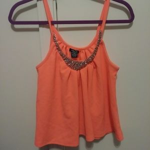 Neon Coral pink tank top